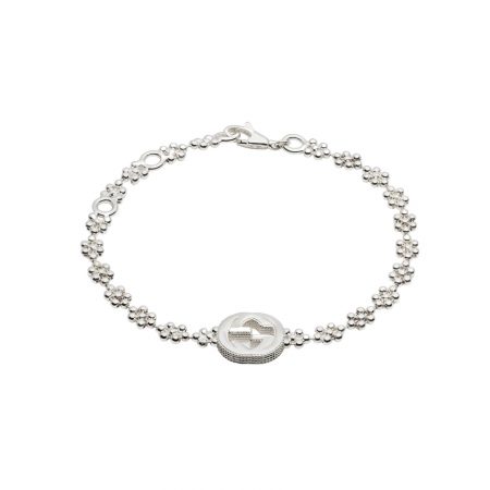 Bracciale dettaglio GG in argento Gucci silver bracelet sconto discount 481687