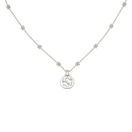 Light-Collana-con-ciondolo-GG-in-argento interlocking necklace sconto discount