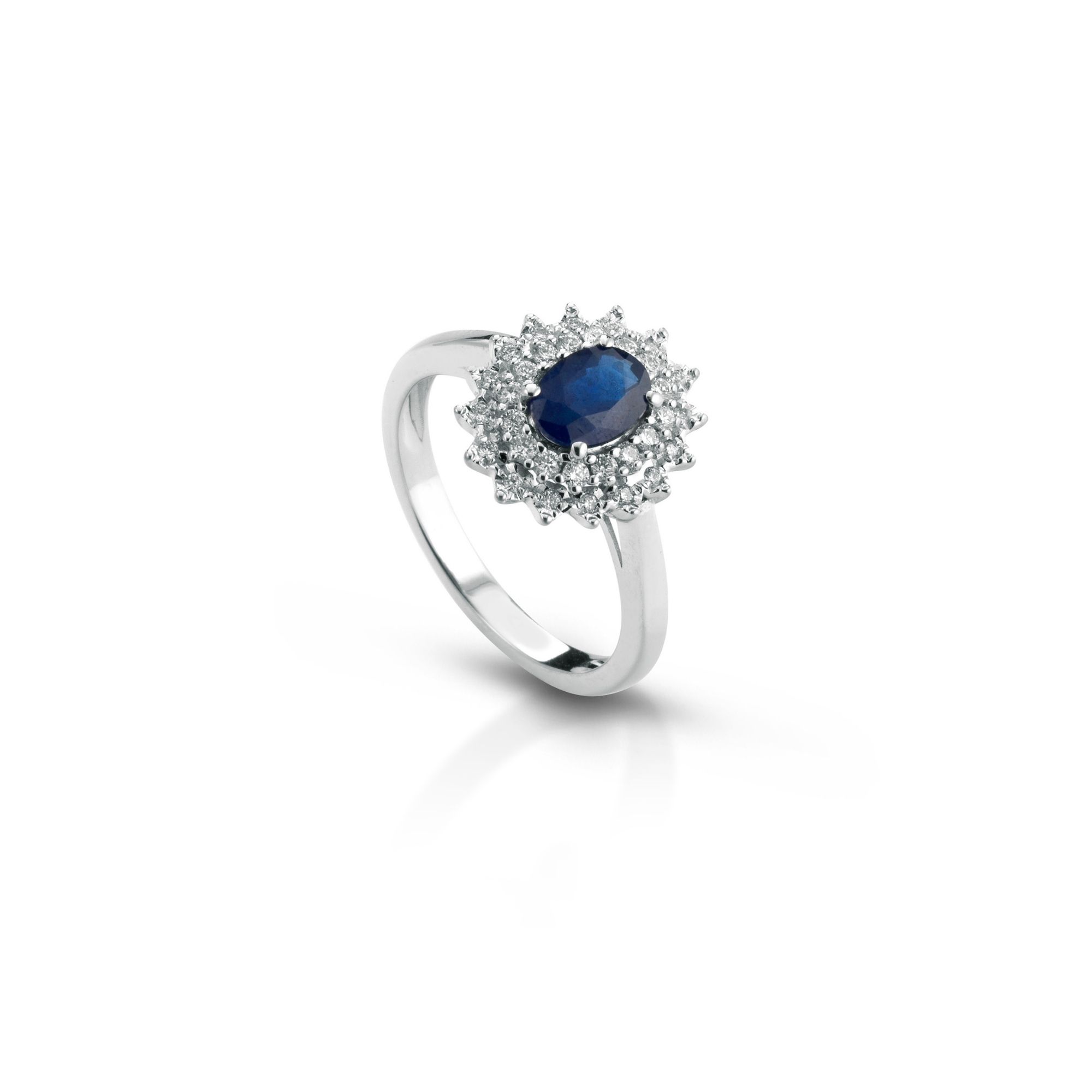 anello zaffiro e diamanti sapphire and diamond ring sconto discount engagement