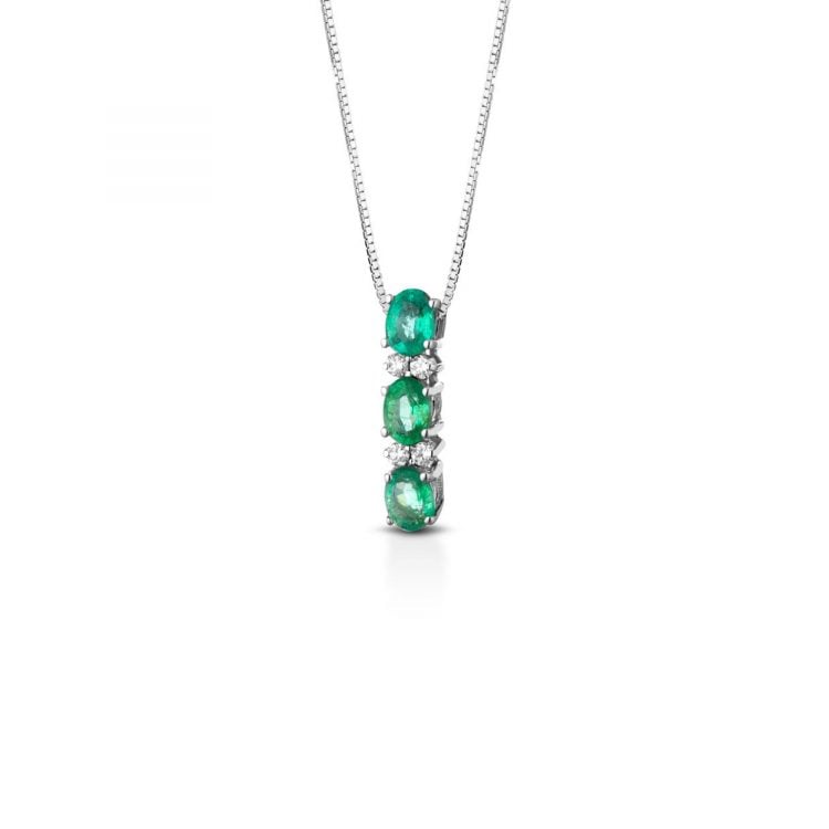 Collana diamanti e smeraldi Diamond and emerald necklace sconto discount