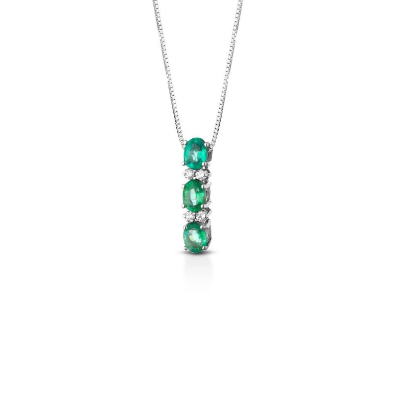 Collana diamanti e smeraldi Diamond and emerald necklace sconto discount