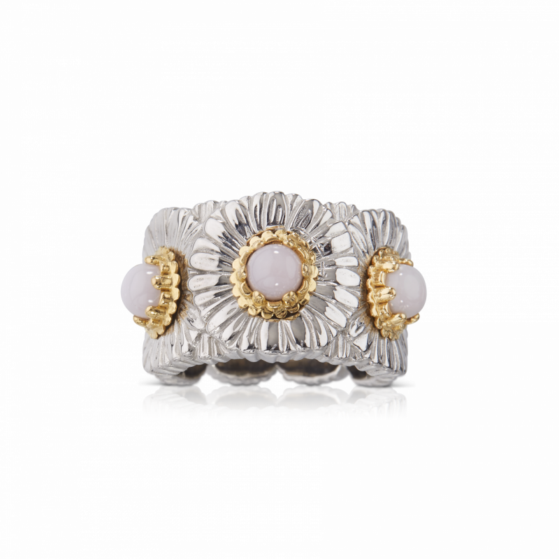 BUCCELLATI ANELLO ETERNELLE Daisy Blossom Color Anello eternelle in argento con opale MATERIALI: ARGENTO, OPALE RING SCONTO DISCOUNT ETE021325