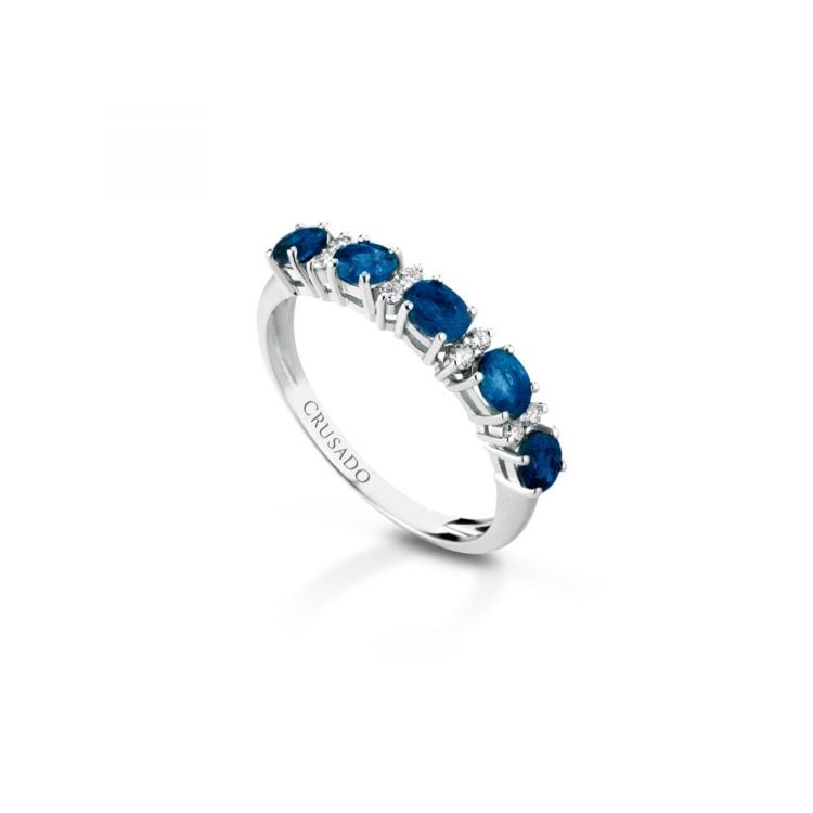 Anello con diamanti e zaffiri Ring with diamonds and sapphires sconto discount