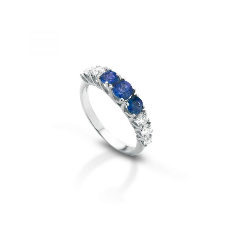 Anello con diamanti e zaffiri Ring with diamonds and sapphires sconto discount 3z