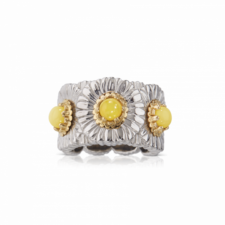 BUCCELLATI ANELLO ETERNELLE Daisy Blossom Color Anello eternelle in argento con opale MATERIALI: ARGENTO, OPALE RING SCONTO DISCOUNT