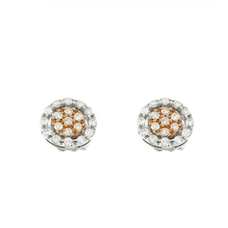Orecchini Circles in oro rosa oro bianco e brillanti earrings in rose gold and diamonds sconto discount