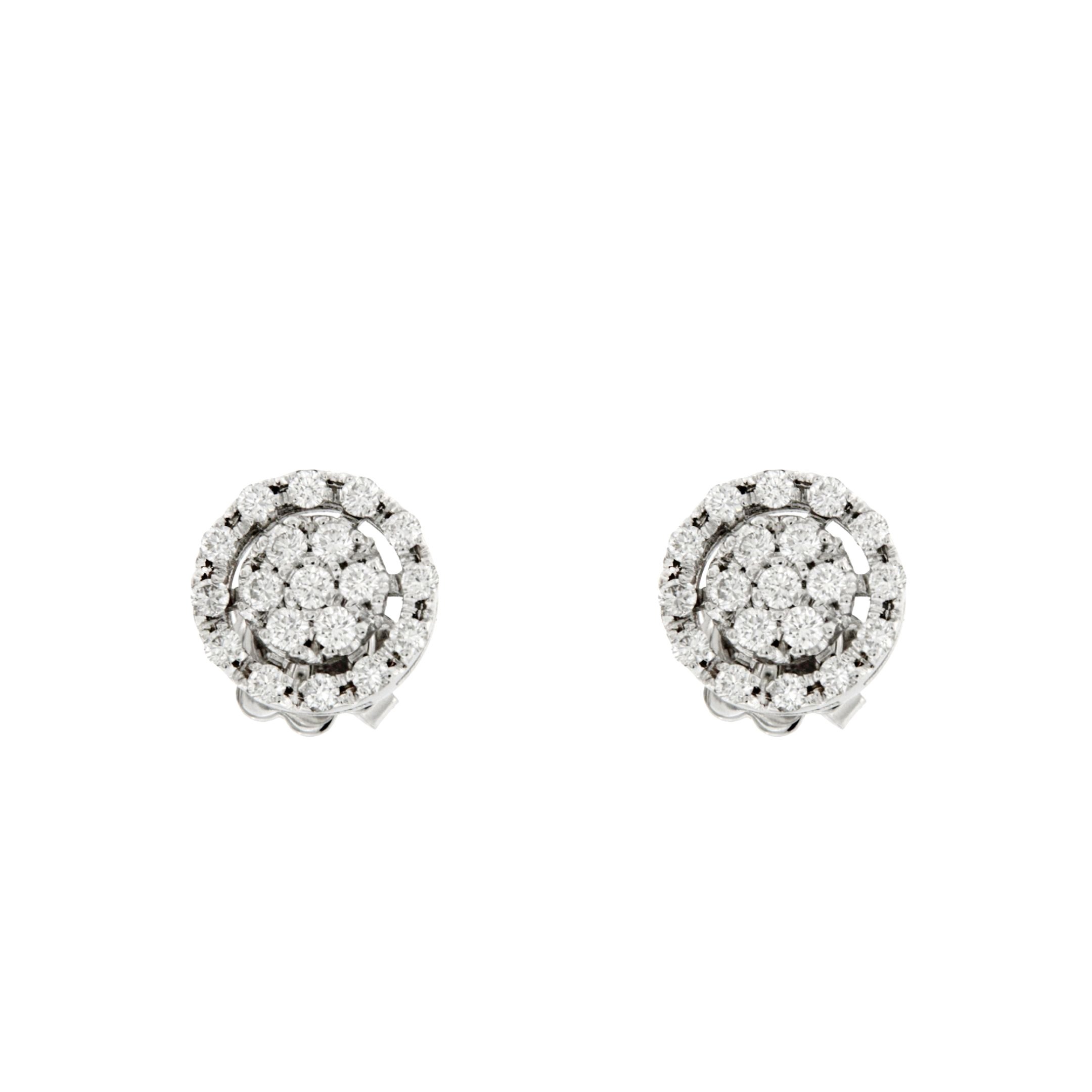Orecchini Circles in oro bianco e brillanti earrings in white gold and diamonds sconto discount