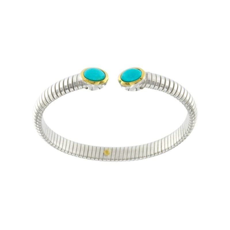 Bracciale Tubogas oro e pasta di turchese bracelet in sterling silver with gold finish and turquoise paste sconto discount