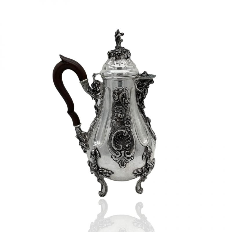 Caffettiera in argento 800 lavorata a mano silver coffee pot handmade