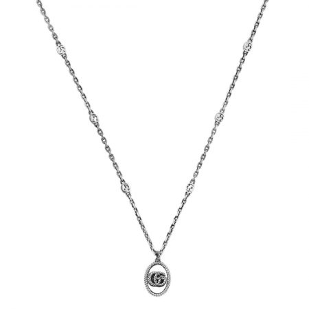 Collana Doppia G632540 J8400 0701 Gucci silver necklace GG sconto discount