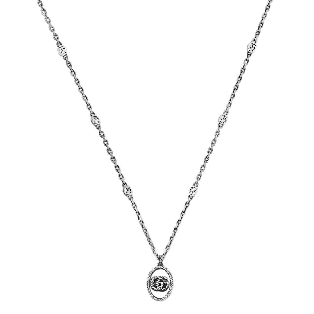 Collana Doppia G632540 J8400 0701 Gucci silver necklace GG sconto discount
