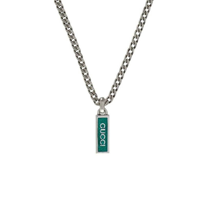 Collana Gucci con pendente in smalto enamel silver necklace sconto discount