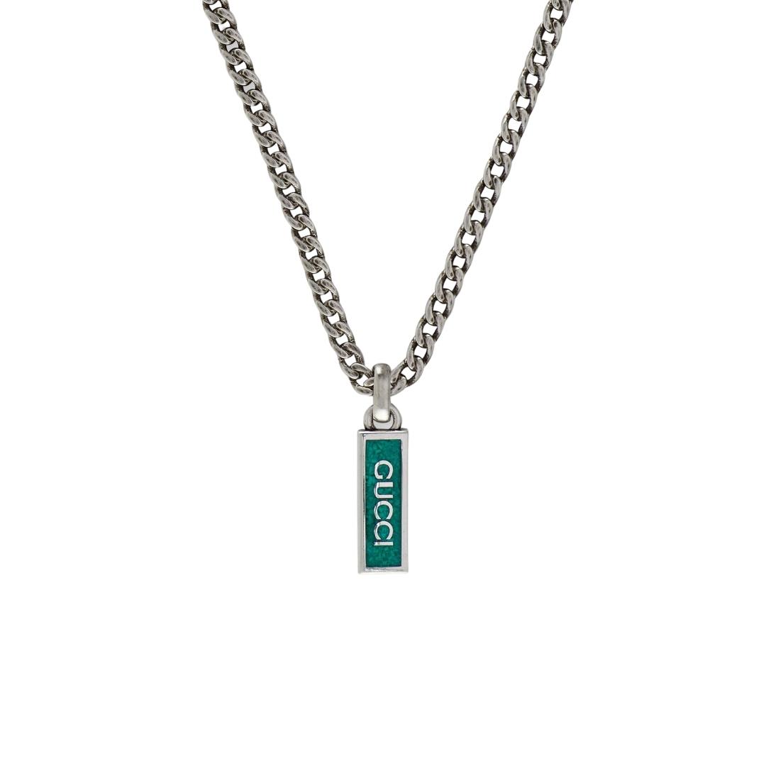 Collana Gucci con pendente in smalto enamel silver necklace sconto discount