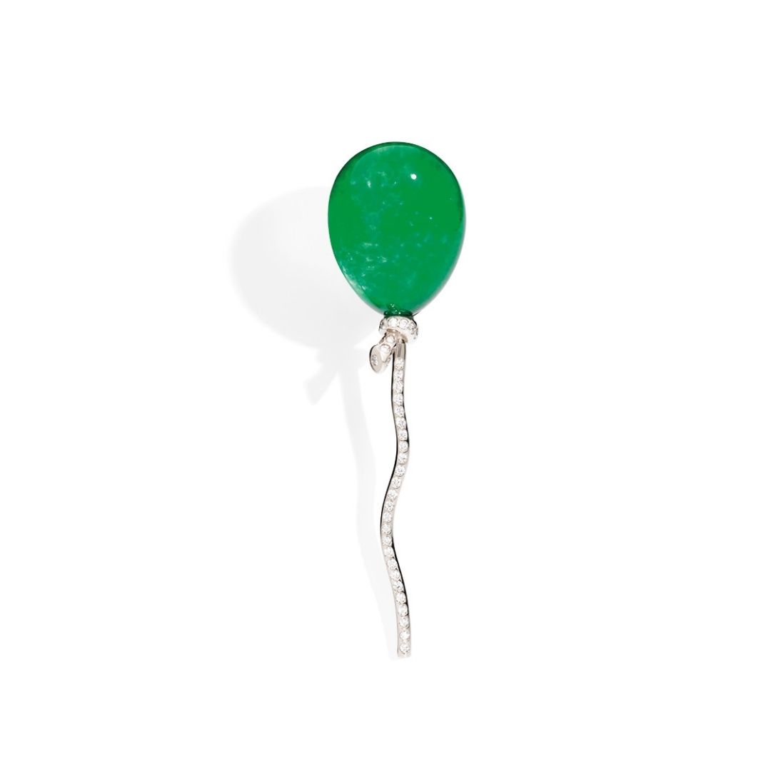 VHERNIER MonoOrecchino Palloncino Cristallo giada earring single balloon jade sconto discount