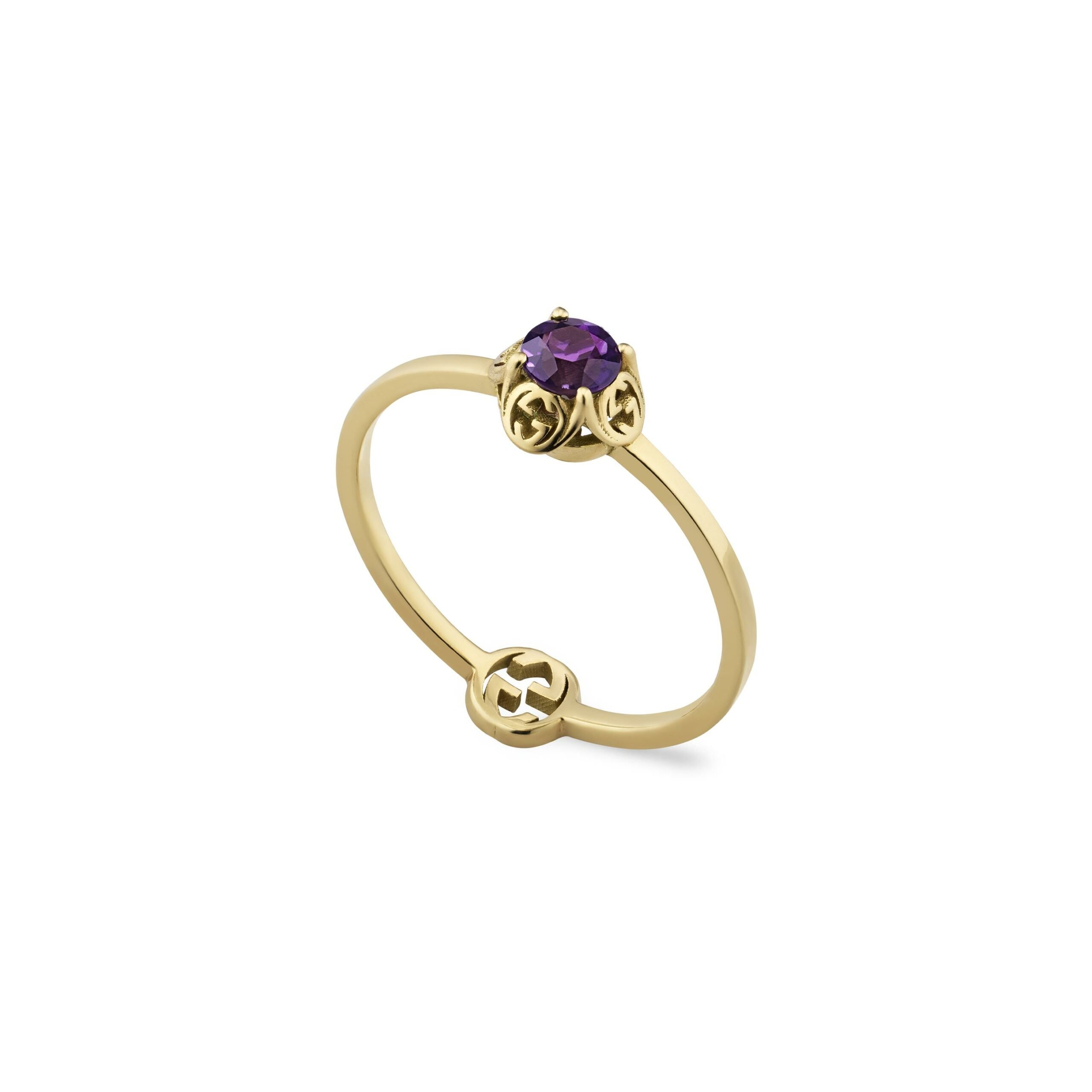 Anello Gucci GG con ametista d ring with amethyst sconto discount