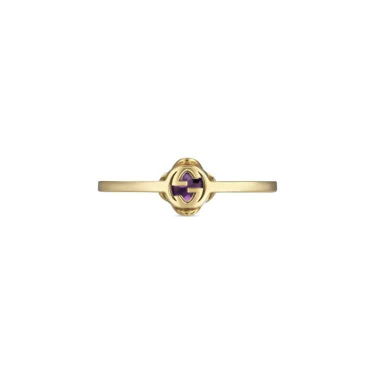 Anello Gucci GG con ametista d ring with amethyst sconto discount