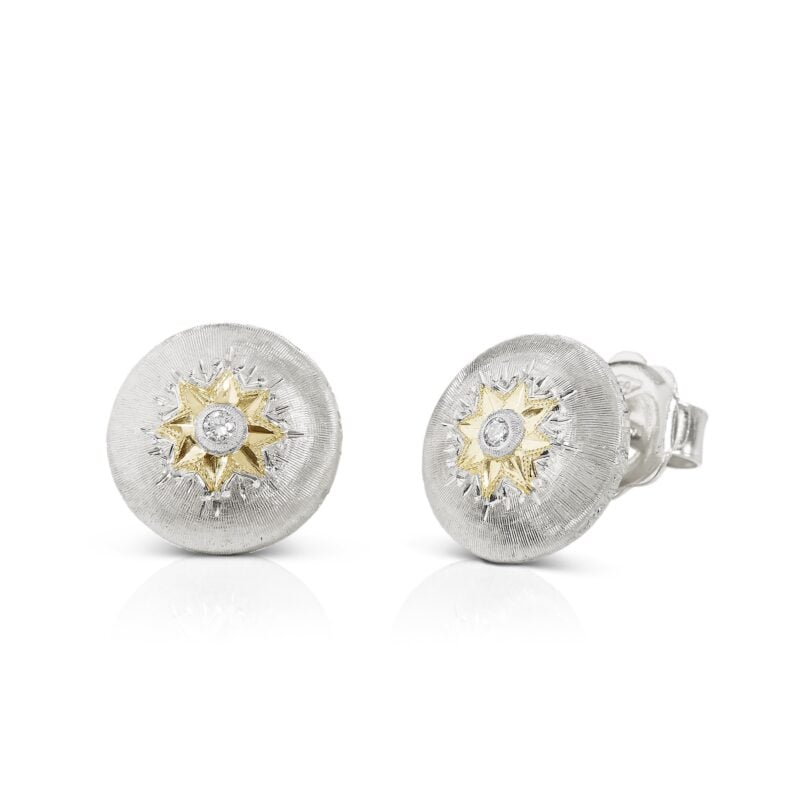 Orecchini a Bottone Macri Classica Buccellati earrings white gold sconto discount