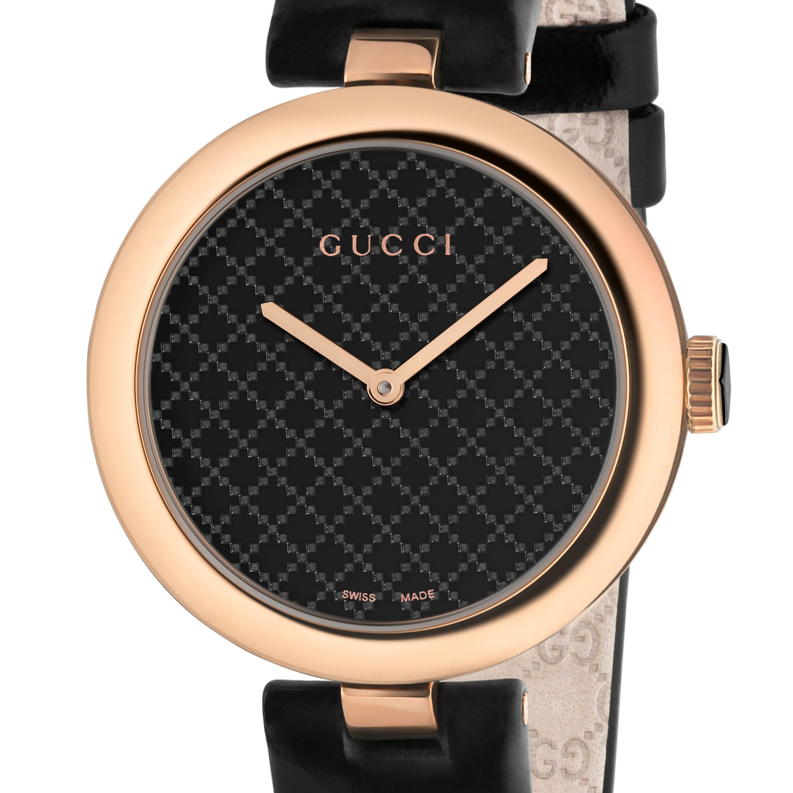 Gucci watch Diamantissima small black and rose gold PVD case