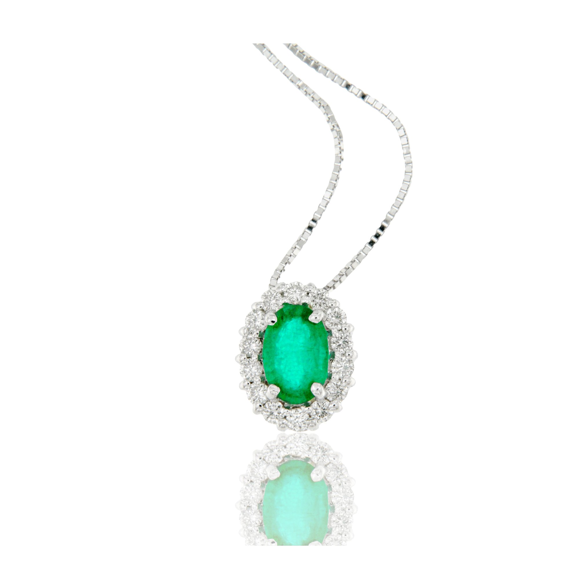 (image for) Collana con Ciondolo diamanti e smeraldo