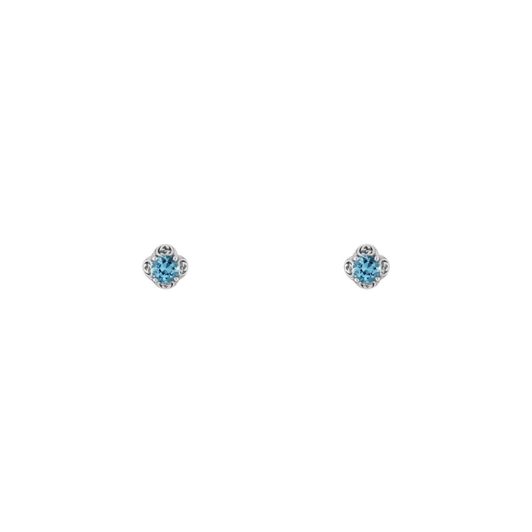 Orecchini Gucci Interlocking G 18 carati con topazi earrings sconto discount
