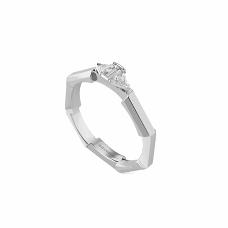 GUCCI LINK TO LOVE BAGUETTE DIAMOND RING