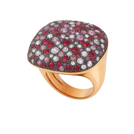 White Gold Stars Ring with brilliants