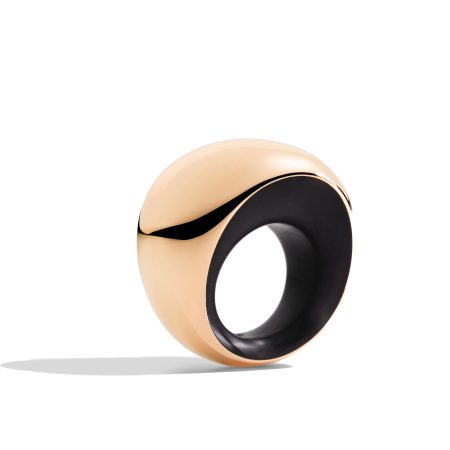 Pirouette rose gold ring with jade
