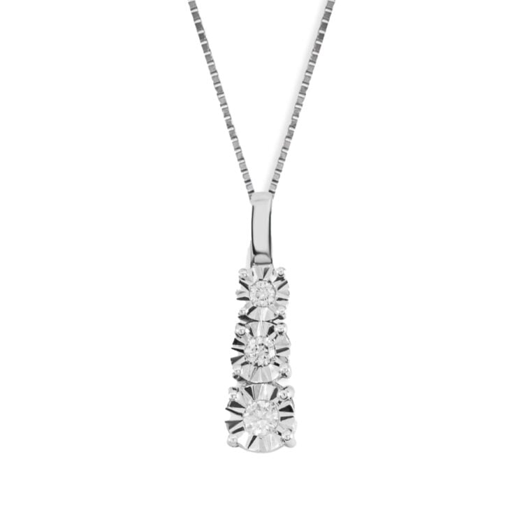 I GIOIELLI DEL SOLE TRILOGY STEPPED PENDANT WITH 0.12 CT DIAMONDS