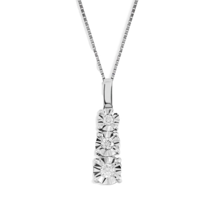 I GIOIELLI DEL SOLE TRILOGY STEPPED CHARM WITH 0.08 CT DIAMONDS