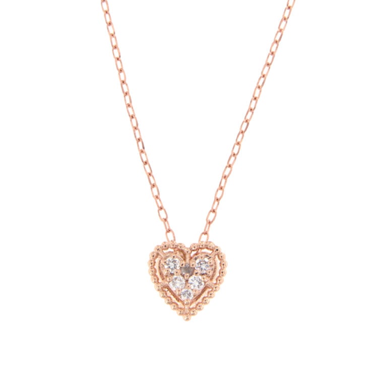 I gioielli del sole yellow gold  heartshaped pendant necklace with brilliant