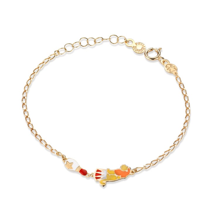 CIRCO BRACELET IN YELLOW GOLD WITH BABY LION AND SKITTLE