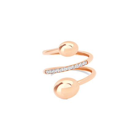 "Élite" rose gold and diamonds spiral ring