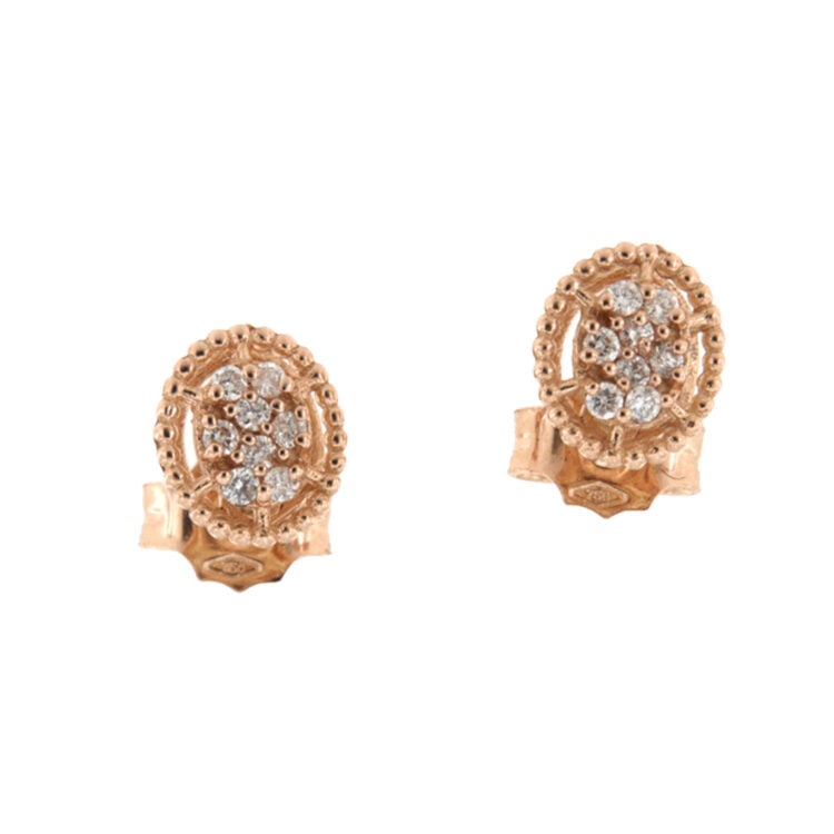 I gioielli del sole ROSE GOLD OVAL EARRINGS WITH 0.10 CT DIAMONDS