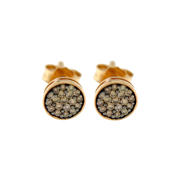BON TON ROSE GOLD EARRINGS WITH BROWN DIAMONDS 0,25 CT
