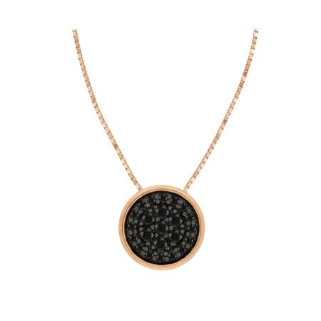 Bon ton rose gold necklace with black diamonds