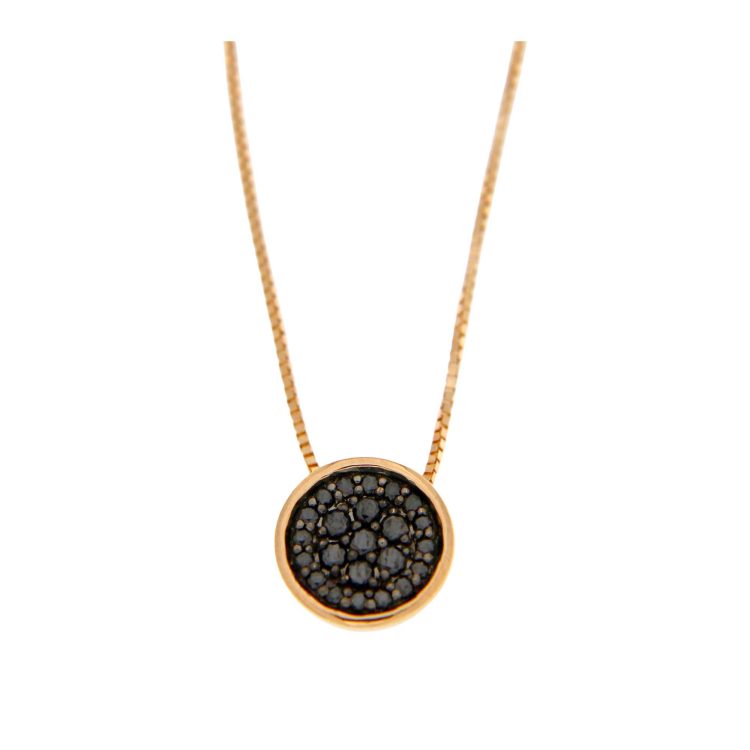 Bon ton rose gold necklace with black diamonds