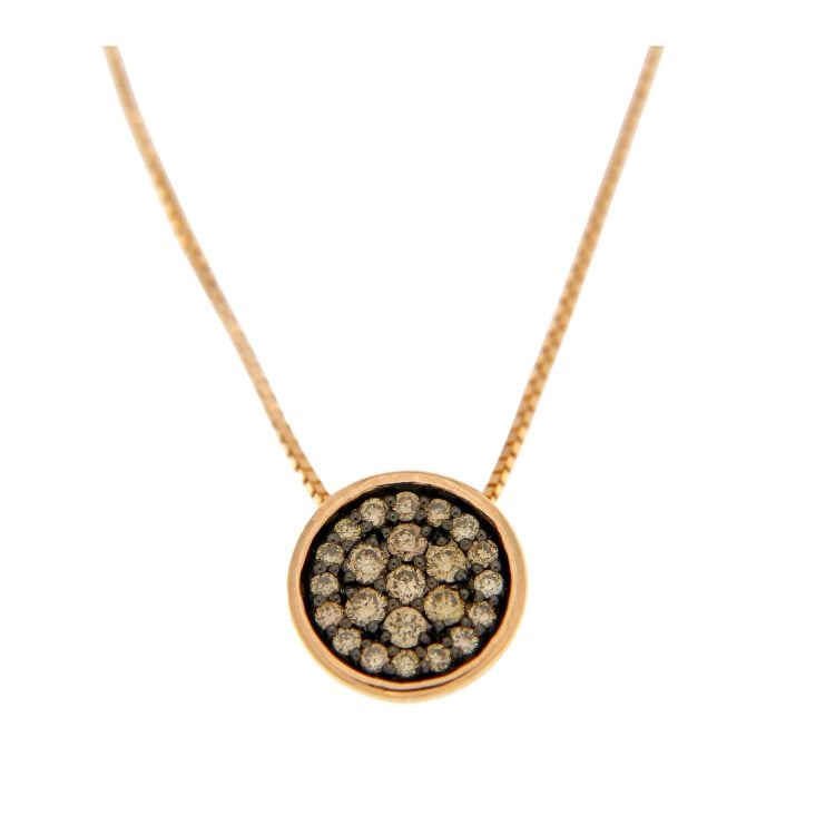 Bon ton rose gold necklace with brown diamonds