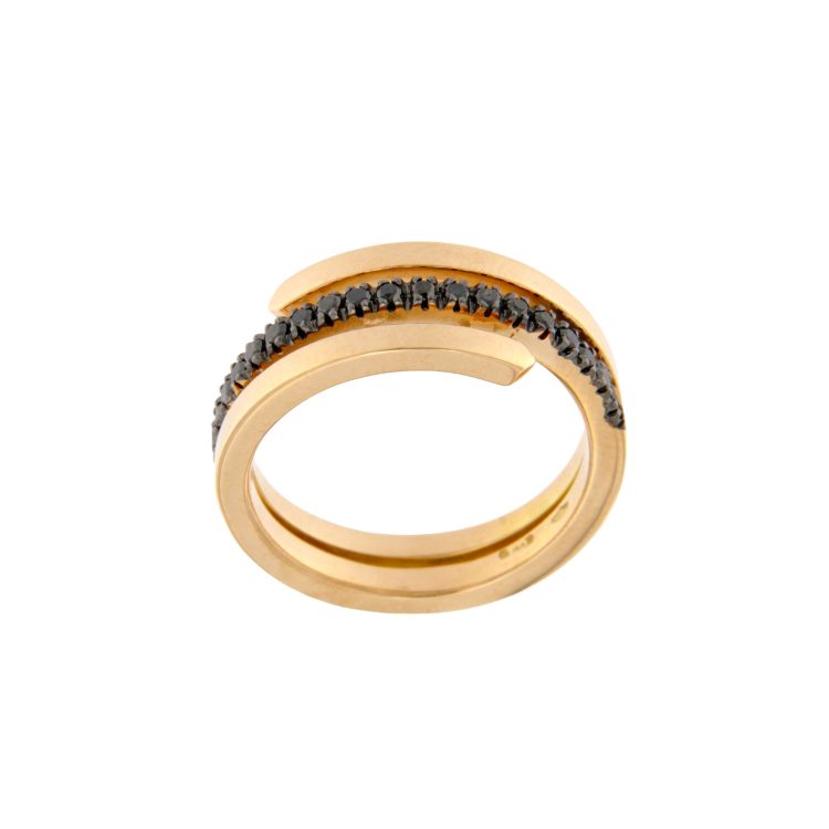 GiO ring in rose gold and black diamonds ct.0.23 - Image 2