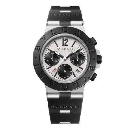Bvlgari Aluminium watch grey dial and black rubber bracelet 41 MM