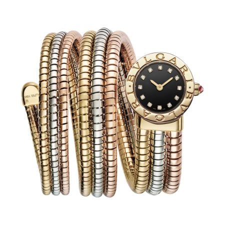 Bvlgari Bvlgari Watch double-spiral mini Tubogas bracelet in 18 kt yellow