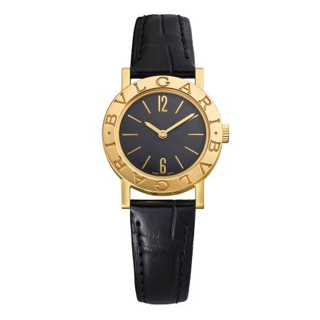 Bvlgari Bvlgari watch black opaline dial and black alligator bracelet
