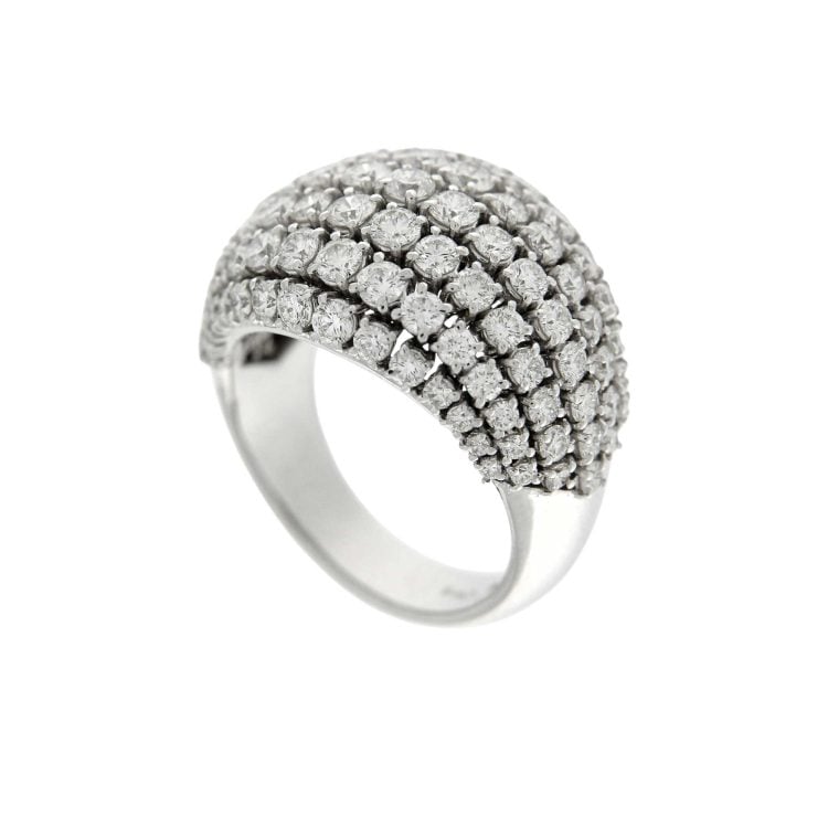 Anello Stars a fascia in oro bianco con brillanti CT 3,50 - immagine 2