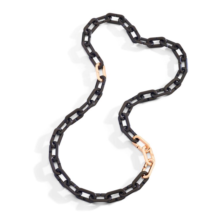 MON JEU MAXI CHAIN COMPOSED BY 4 ROSE GOLD AND EBONY MODULES