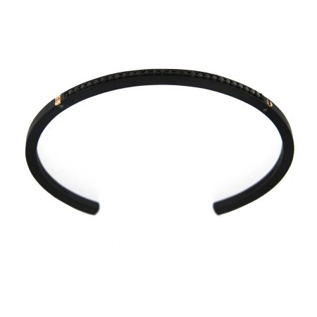 Black titanium bracelet with 18ct gold accents and 0.56 ct black diamonds