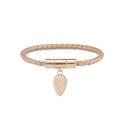 Serpenti Forever Bracelet champagne braided calf leather