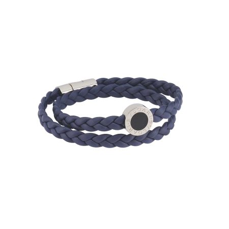 Bvlgari Bvlgari Man bracelet in Poseidon lapis blue braided calf leather