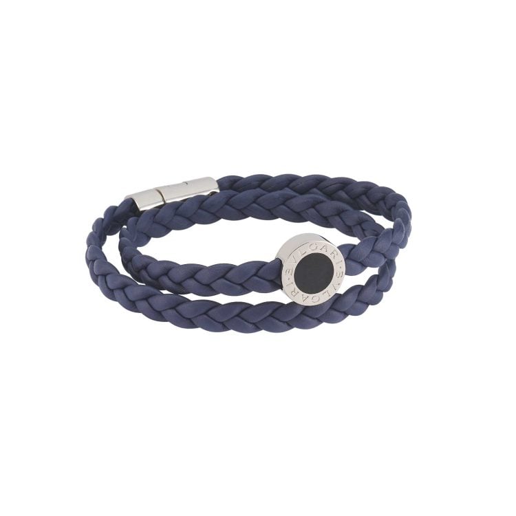Bvlgari Bvlgari Man bracelet in Poseidon lapis blue braided calf leather