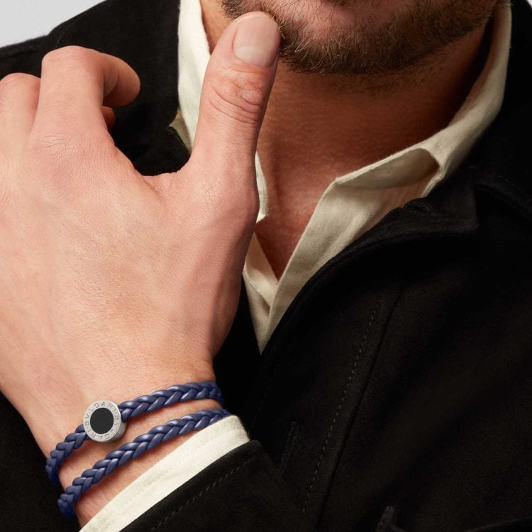 Bvlgari Bvlgari Man bracelet in Poseidon lapis blue braided calf leather - Image 2
