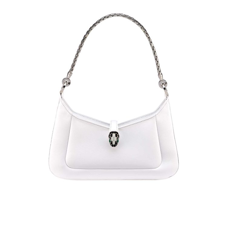 Serpenti Baia Borsa A Spalla Vitello Metropolitan Bianco