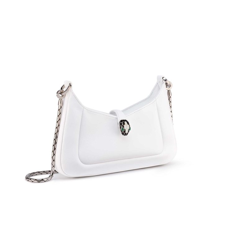 Serpenti Baia Borsa A Spalla Vitello Metropolitan Bianco - immagine 2